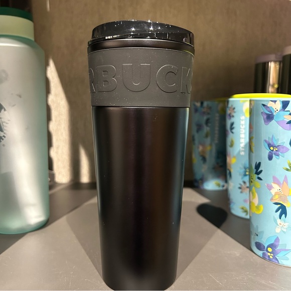 Starbucks New 2023 Matt Black Stainless Steel Rubber Grip Cold Brew Cup Tumbler - Picture 3 of 11